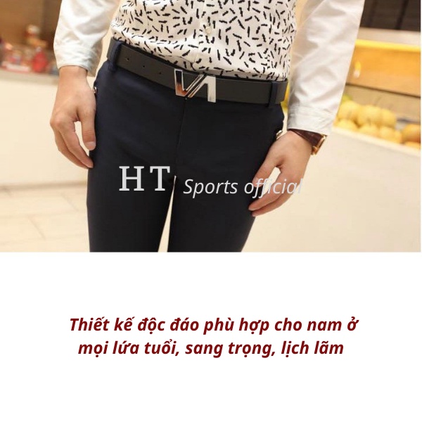 Thắt lưng nam cao cấp HT Sports, dây nịt nam khóa đinh thiết kế trẻ trung, sang trọng phù hợp mọi lứa tuổi