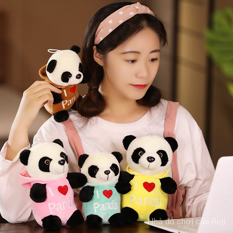 AIXINI Heart Panda Doll Panda Bear and Bodysuit Bear Plush Toys Kawaii Dress Bear Pillow Stuffed Animals Lover Birthday Gift Plushie