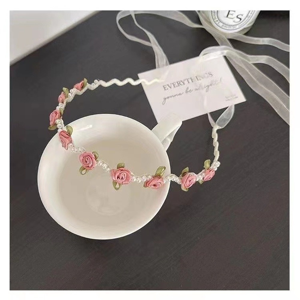 Băng Đô Vải Satin Đính Hoa Và Ngọc Trai Thời Trang Cho Nữ