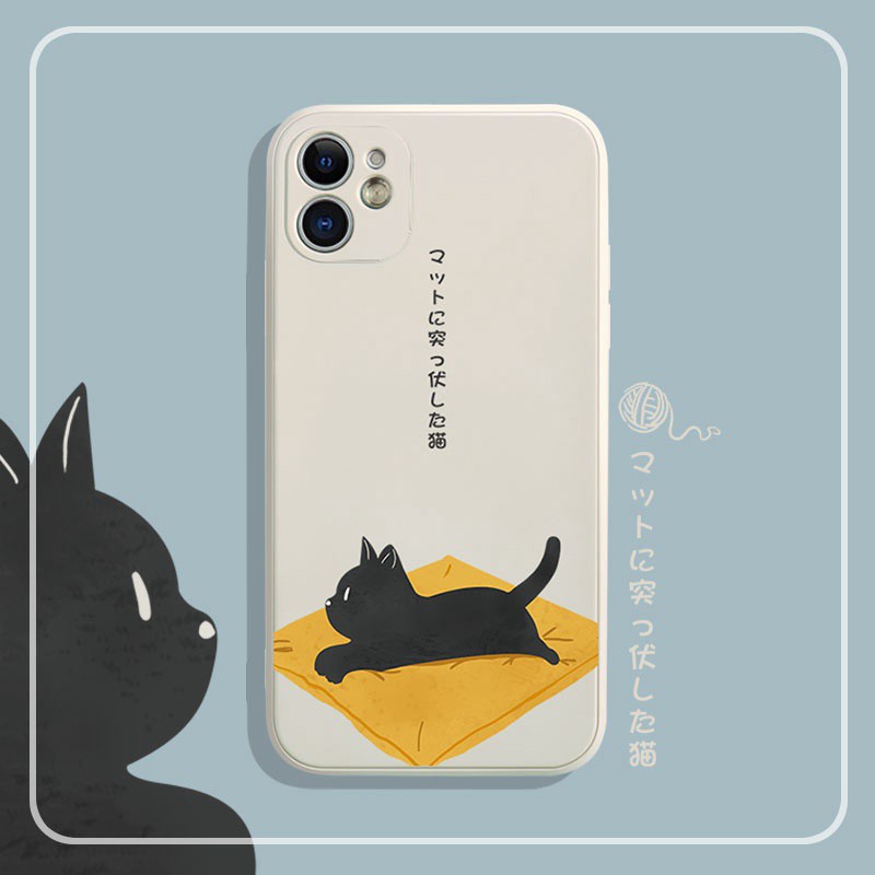 Ốp Lưng Iphone - Ốp Dẻo Canh Vuông Mèo Gối Vàng