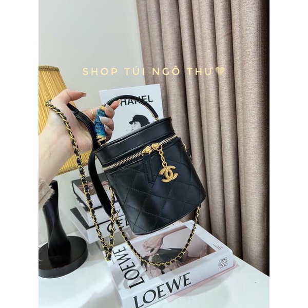 Túi chanel đen tròn cao cấp (free ship) túi đeo vai đeo chéo quai xích