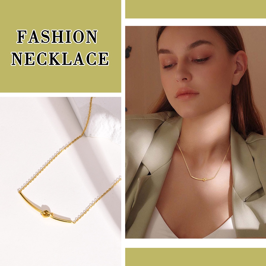 Vnox Vòng cổ Thắt Nút Mạ Vàng Phong Cách Hàn Quốc Cho Nữ