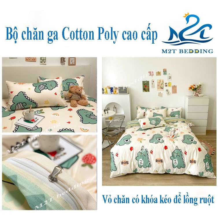 Bộ chăn ga Cotton poly thú cưng M2T bedding chăn ga hàn quốc đủ màu đủ size