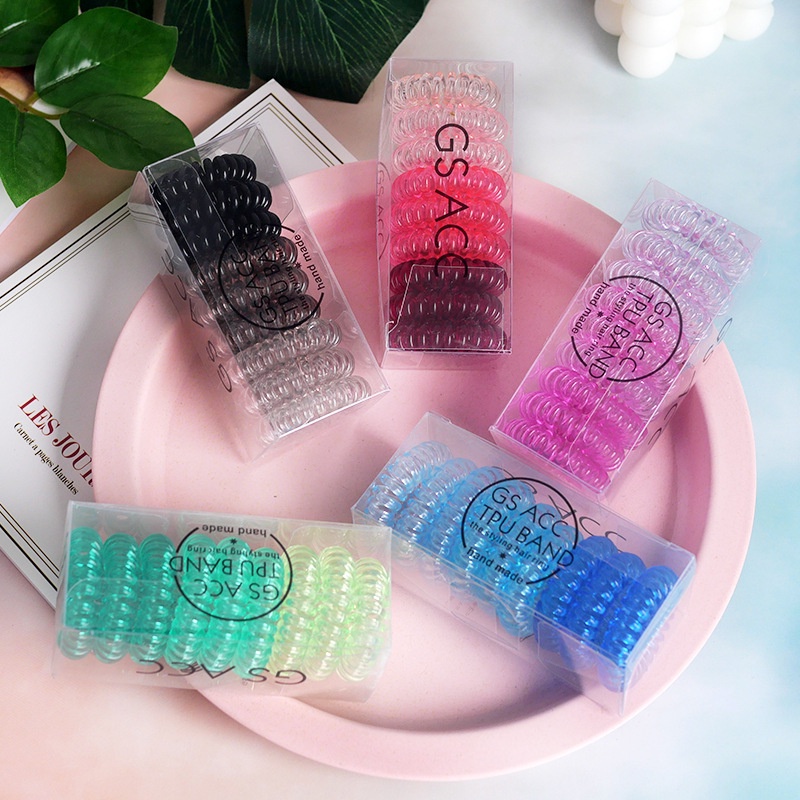 Set 9 Dây Cột Tóc Lò Xo Màu Sắc Phong Cách Hàn Quốc Cho Nữ