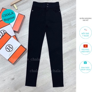 Quần Legging Dài Nữ Lưng Cao Chala, Quần Vải Nữ Khóa Trước Hai Cúc Đi Làm Đi Học