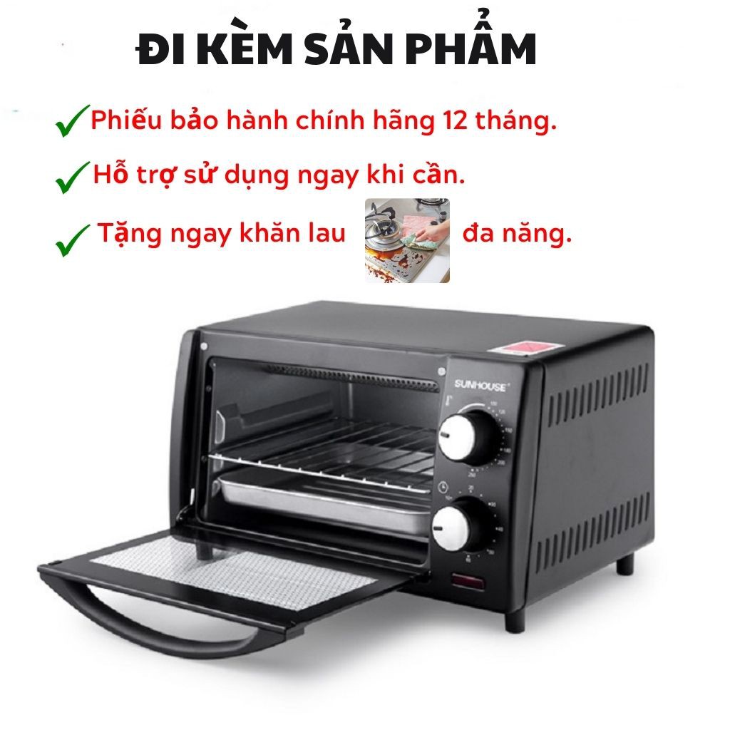 Lò Nướng Điện Sunhouse, Lò Vi Sóng 10L Chính Hãng Bảo Hành 12 Tháng