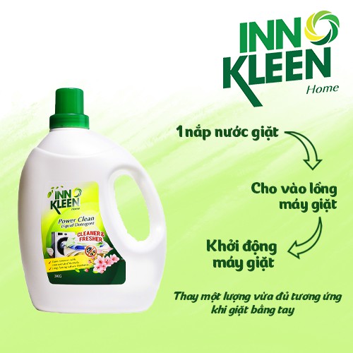 Combo 02 Nước Giặt Xả Diệt Khuẩn Khử Mùi Innokleen 2 trong 1 Giặt Sạch Vết Bẩn Lưu Giữ Hương Thơm - 3l