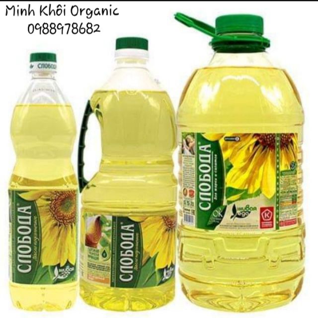 Dầu hướng dương hữu cơ Nga NonGMO 1,8L [date 2/2022]