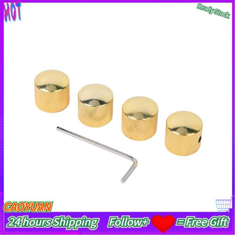 Caoyuanstore 4Pcs Guitar Control Knobs Volume Tone Dome Knob for Electric Bass