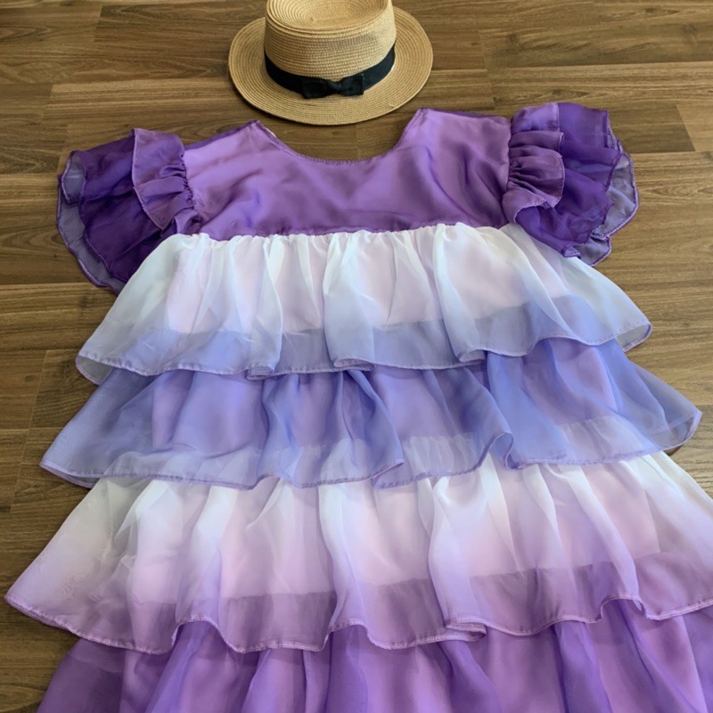 Đầm tím loang màu vintage