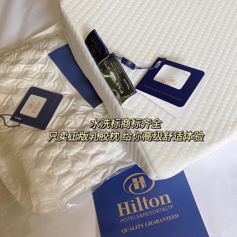 Gối Cao su Non Hilton Cao Cấp Gối Chống mỏi vai gáy kích thước lớn 33x55cm