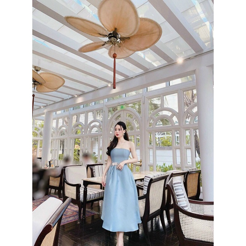 ẢNH VÀ VIDEO THẬT 1000% - ĐẦM XOÈ CÚP NGỰC HOA EO