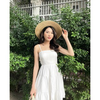 Đầm 2d trắng đan lưng h3290