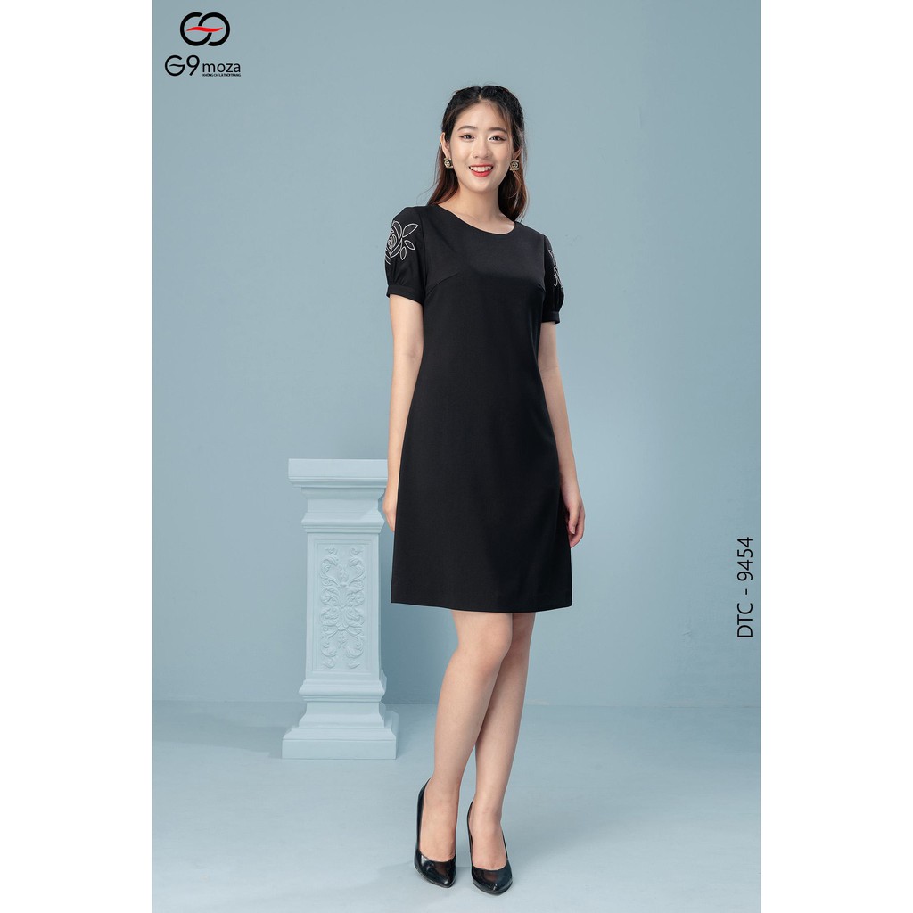 Đầm dáng suông  2 lớp 9454 G9moza với chất liệu thô hàn  tạo phong cách Công sở, dự tiệc, đi chơi Cá tính, điệu đà, cuốn