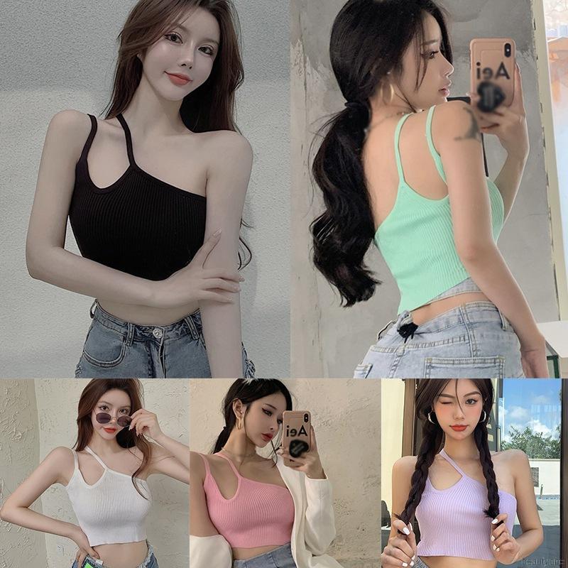 Áo yếm dệt kim sexy của phụ nữ áo yếm mỏng không đều