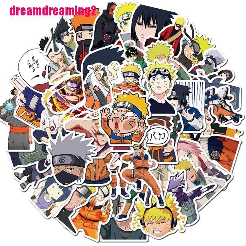 Bộ 50 Miếng Dán Chống Thấm Nước Hình Naruto