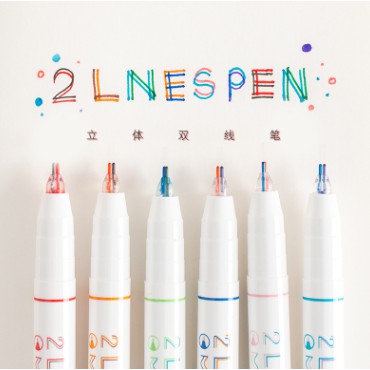 BÚT HAI NGÒI LÔNG KIM - 2 LINES PEN ĐỦ MÀU TRANG TRÍ DIY