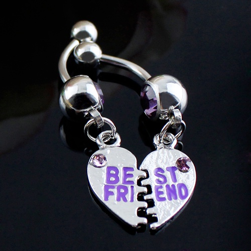 Bộ khuyên rốn hình trái tim bằng thép y tế chất lượng cao