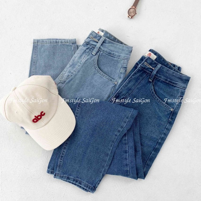Quần jeans baggy trơn túi nhỏ nữ Đ64 (không co giãn), quần bò lưng cao form đi học ulzzang nữ VM STYLE 22QJB03AS1403 | BigBuy360 - bigbuy360.vn