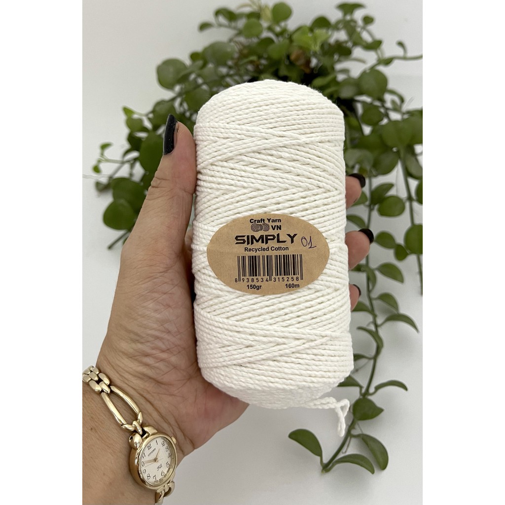 CROWN  Sợi Cotton Tái Chế Craft Yarn Simply Recycled Cotton