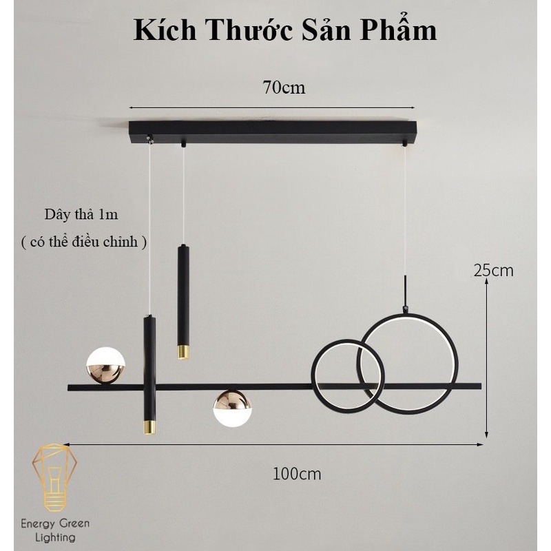 Đèn Thả 6 Bóng Energy Green Lighting DGT-9841 - 3 Chế Độ Ánh Sáng - Decor Trang Trí Phòng Ăn,Phòng Khách Sang Trọng