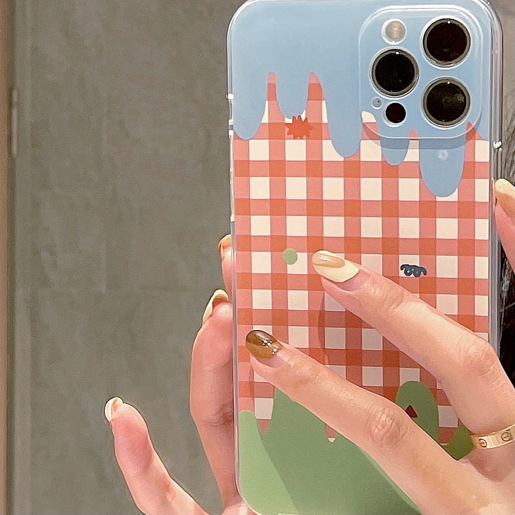 Vỏ Điện Thoại Di Động Ốp Lưng Iphone12 Iphone12promax Iphone 11pro X Xs Xsmax Iphone 7 8plusPhone Case 12promax Apple X Summer Ice Cream Lattice Suitable For Iphone11 Soft Shell Xr All Inclusive 8plushộp Đựng Điện Thoại Di Động