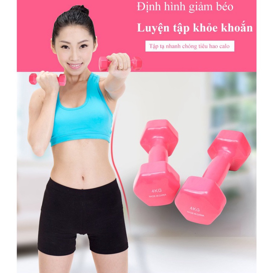 Tạ tay 3kg bọc cao su tự nhiên cao cấp, an toàn, tạ lõi gang đặc, thể dục, thể thao, gym, yoga, 8sport