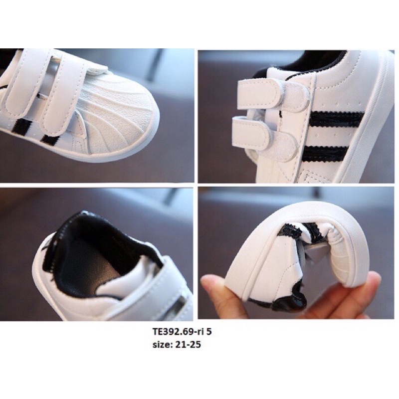 Giày thể thao sọc đen bé trai/bé gái (21-25)