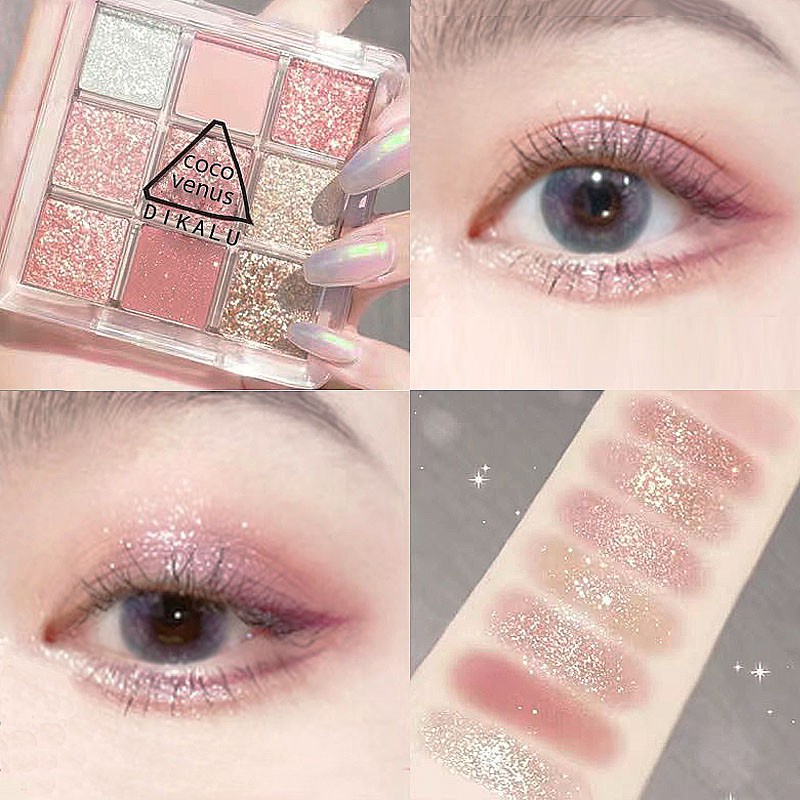 Bảng phấn mắt BEAUTY GLAZED 2022 9 tông màu lì chống nước lâu trôi