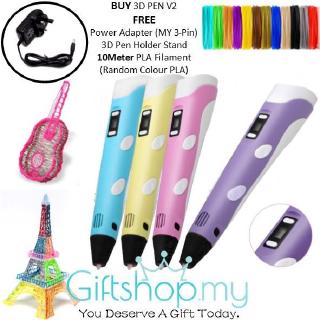 (miễn Phí 10m) Sợi Vẽ 3d Lcd Pen V2 Cho Trẻ Em