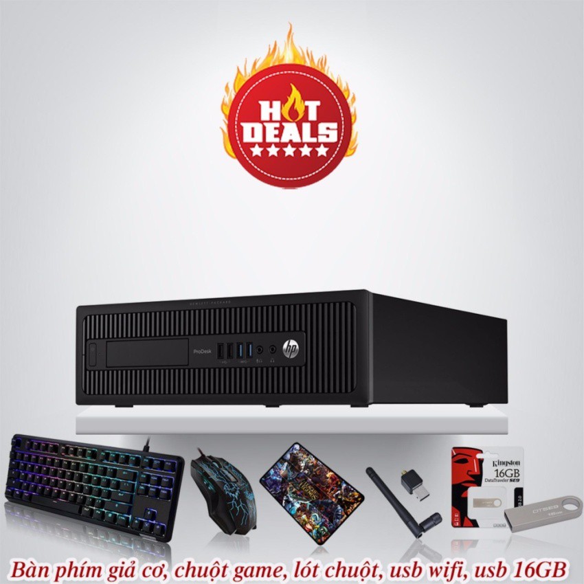 Máy tính chơi Game HP EliteDesk 800 G1 SFF ​​​​​​​( Pentium G3250, Ram 8GB, SSD 240GB, HDD 2TB) +Quà Tặng-Hàng Nhập Khẩu