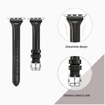 Dây Da Cho Đồng Hồ Thông Minh AP Watch Khóa Thép Thời Trang Sang Trọng Series 1/2/3/4/5/SE/6/7 Size 38-40-41-42-44-45mm