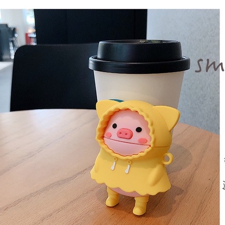 Vỏ TPU Bảo Vệ Hộp Sạc Tai Nghe compatible AirPods3 compatible AirPods3 Pro New 2021 Hình Chú Heo Đi Mưa