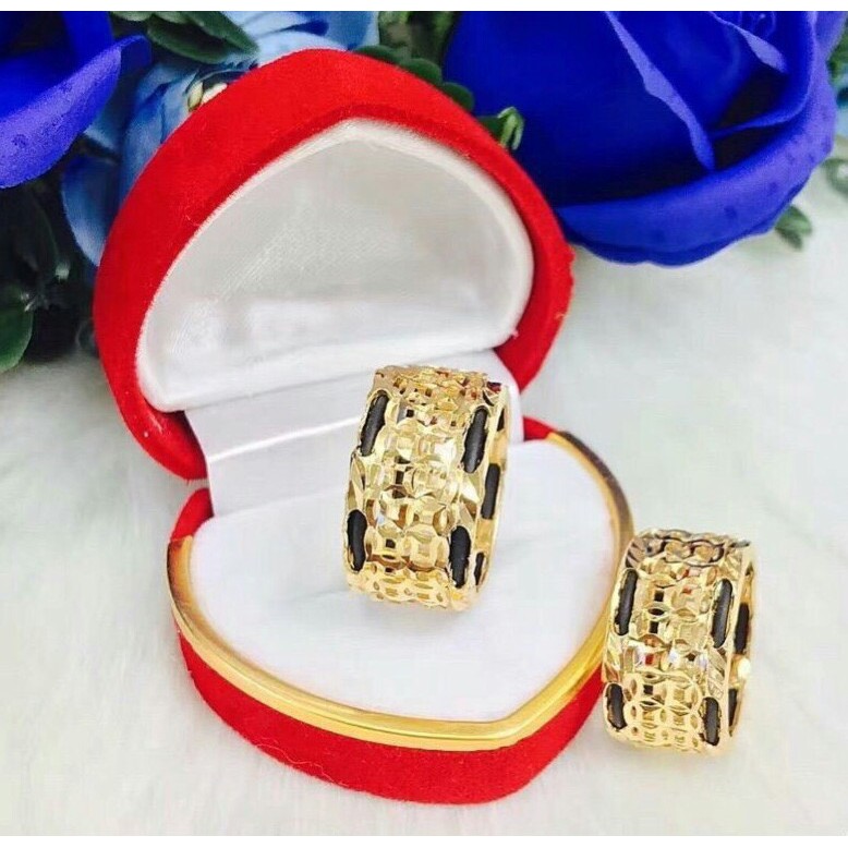 Nhẫn nam kim tiền lông tượng dát vàng 18k mã 3088