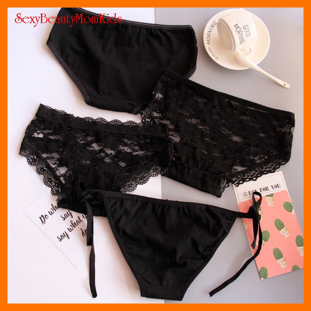 Combo 4 Quần Lót Ren Có Dây Buộc Nơ Sexy Gợi Cảm | BigBuy360 - bigbuy360.vn