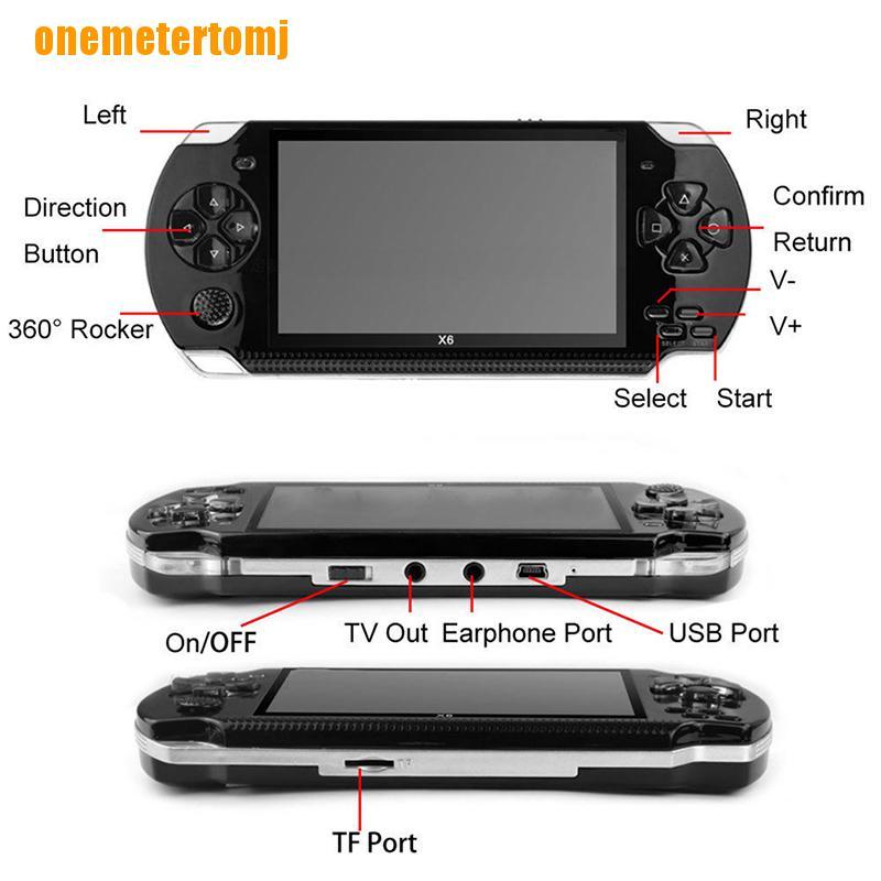 Máy Chơi Game Cầm Tay X6 8g 32 Bit 4.3 "Psp 10000 Trò