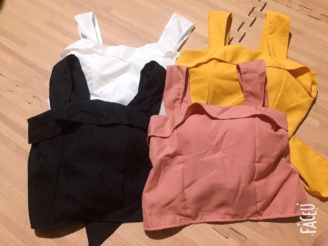 [Mã FASHIONT4WA2 giảm 10K đơn 50K] Áo cánh tiên croptop cột nơ sau kèm mod ngực quyến rũ. | BigBuy360 - bigbuy360.vn