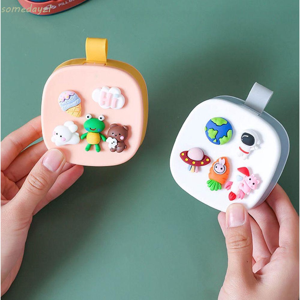 Hộp Đựng Thuốc Bằng Silicone PP Chống Nước Nhỏ Gọn Họa Tiết Hoạt Hình