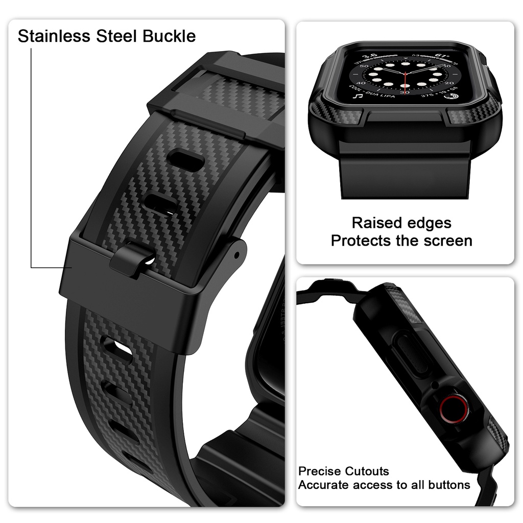 Bộ Ốp Bảo Vệ Bằng TPU + Dây Đeo Cho Đồng Hồ Thông Minh apple Watch 45mm 44mm 42mm 41mm 40mm 38mm iwatch Series 3 4 5 6 SE 7