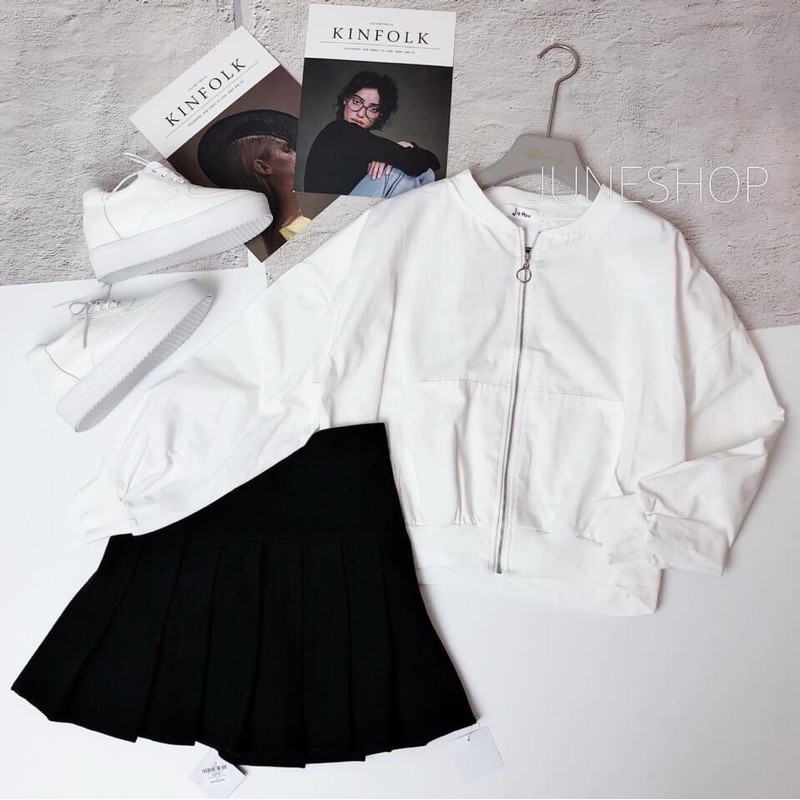 Áo khoác bomber kaki Đen- Trắng | BigBuy360 - bigbuy360.vn