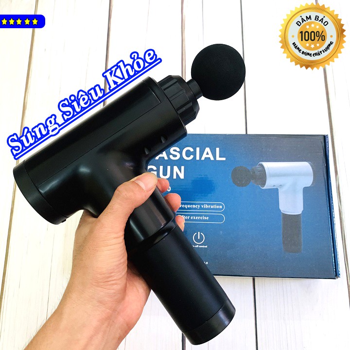 Súng Massage Gun 4 Đầu 6 Chế Độ Rung