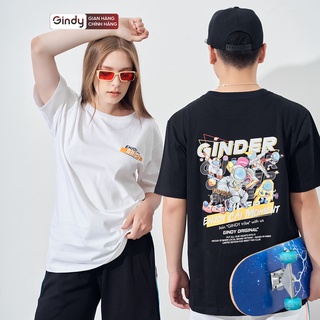 Áo thun unisex áo phông nam nữ form rộng in hình cổ tròn tay lỡ GINDER chất liệu cotton mát Local Brand GINDY A003