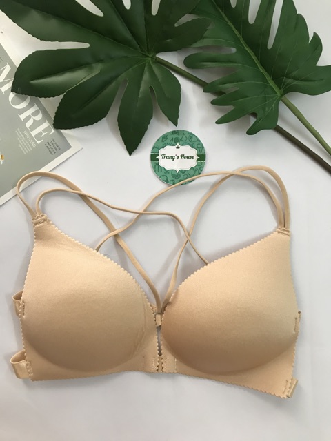 Áo ngực, su trơn , không gọng dây mảnh , áo lót nữ hở lưng cài trước xuất Nhật M10 | BigBuy360 - bigbuy360.vn