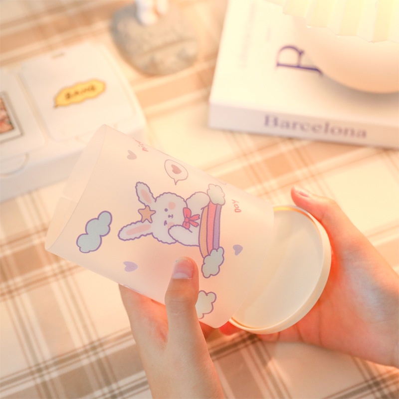 Hộp đựng bút bằng nhựa trong suốt họa tiết hoạt hình dễ thương phong cách Nhật Bản