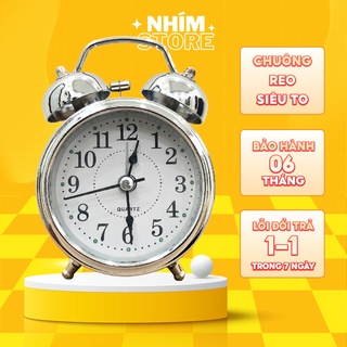 Đồng hồ báo thức để bàn cổ điển bằng sắt sang trọng có đèn ngủ - Đồng hồ Báo thức Nhím Store chuông kêu to giá rẻ