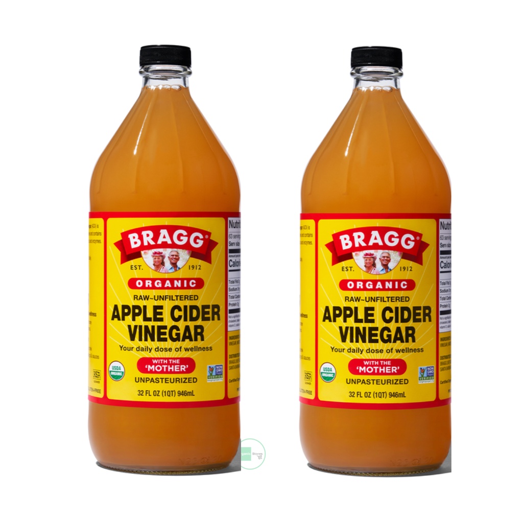 [COMBO] Giấm táo hữu cơ Bragg chai 946ml - Raw Apple Cider Vinegar