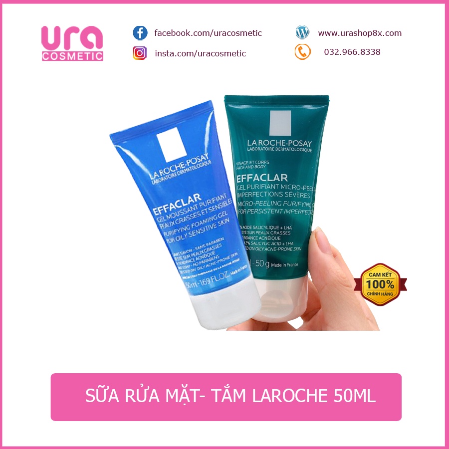 Gel Rửa Mặt Tạo Bọt La Roche-Posay Effaclar Cho Da Dầu Mụn 50ml