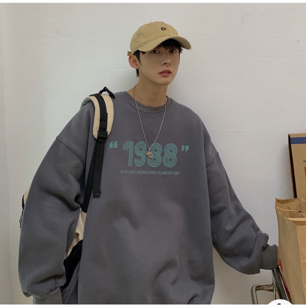 Áo Sweater , áo nỉ in chữ 1988 form rộng,thụng uniex cho cả nam nữ | BigBuy360 - bigbuy360.vn