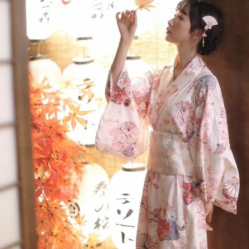 Đầm Kimono Truyền Thống Cách Tân Phong Cách Retro Nhật Bản Cho Nữ