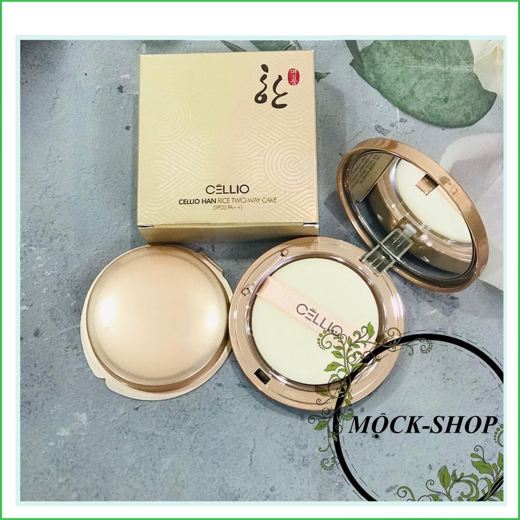 Phấn Phủ Nano Siêu Mịn Chống Nắng Cellio Han Rice Two-Way Cake SPF 25 PA++